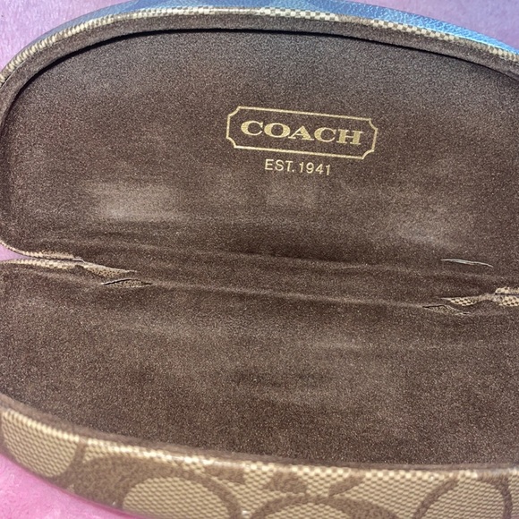 Coach Hard Clamshell Eyeglasses Case Signature Two Tone Brown - Picture 5 of 6